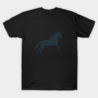 Horse Animal Riding Text Word Cloud T-Shirt